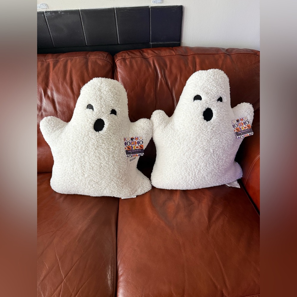 NWT White Ghost Plush Pillows - Set of 2